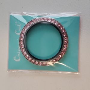 Light Pink Swarovski silver living locket face, Origami Owl, Large